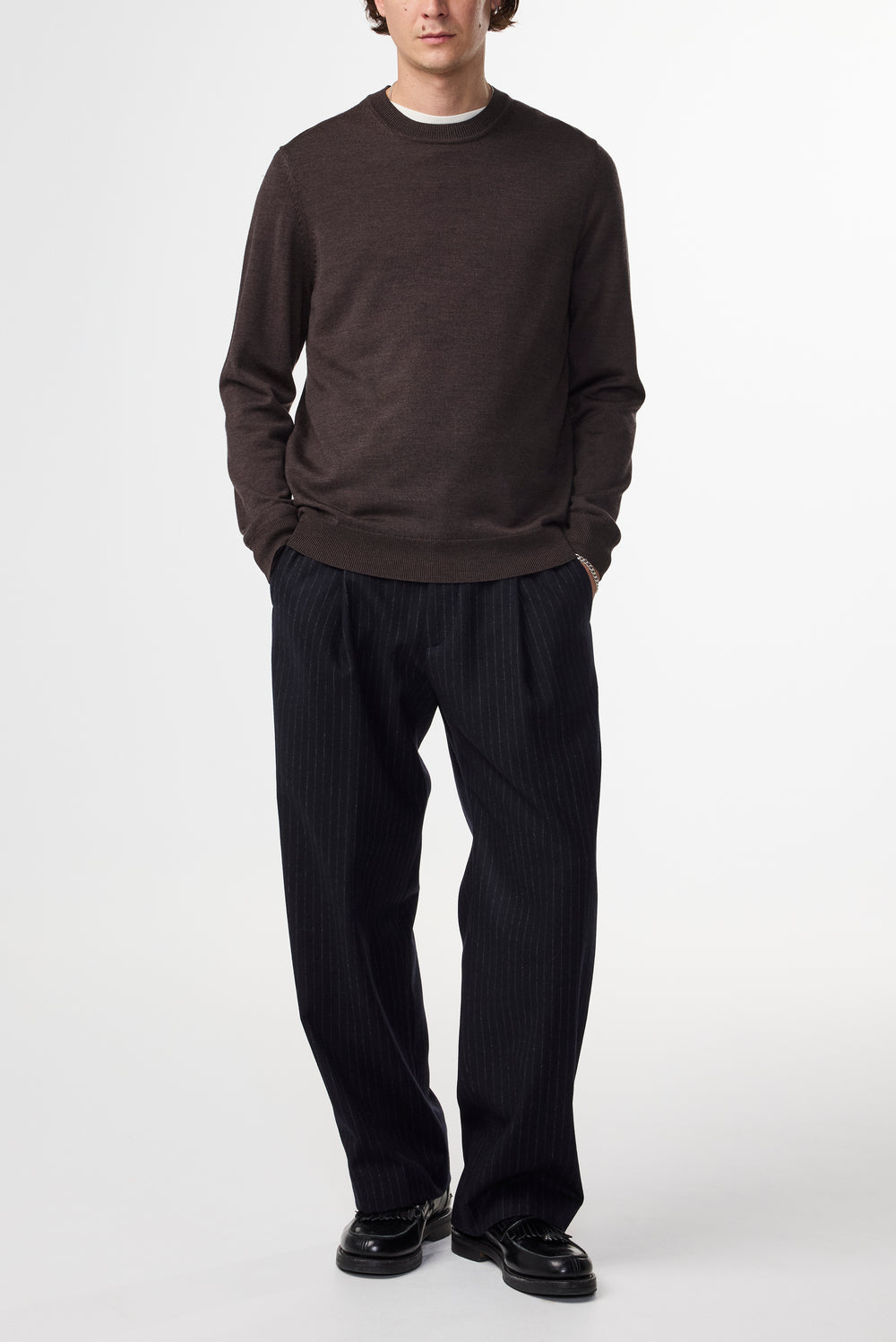 NN07 Ted 6605 Longsleeve Pullover in Demitasse | Buster McGee