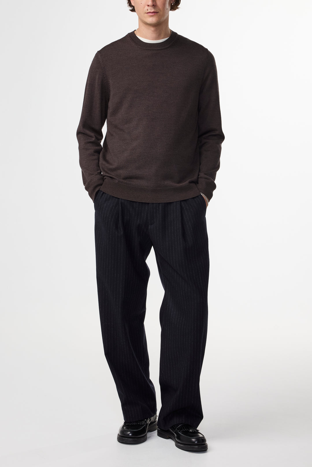 NN07 Ted 6605 Longsleeve Pullover in Demitasse | Buster McGee