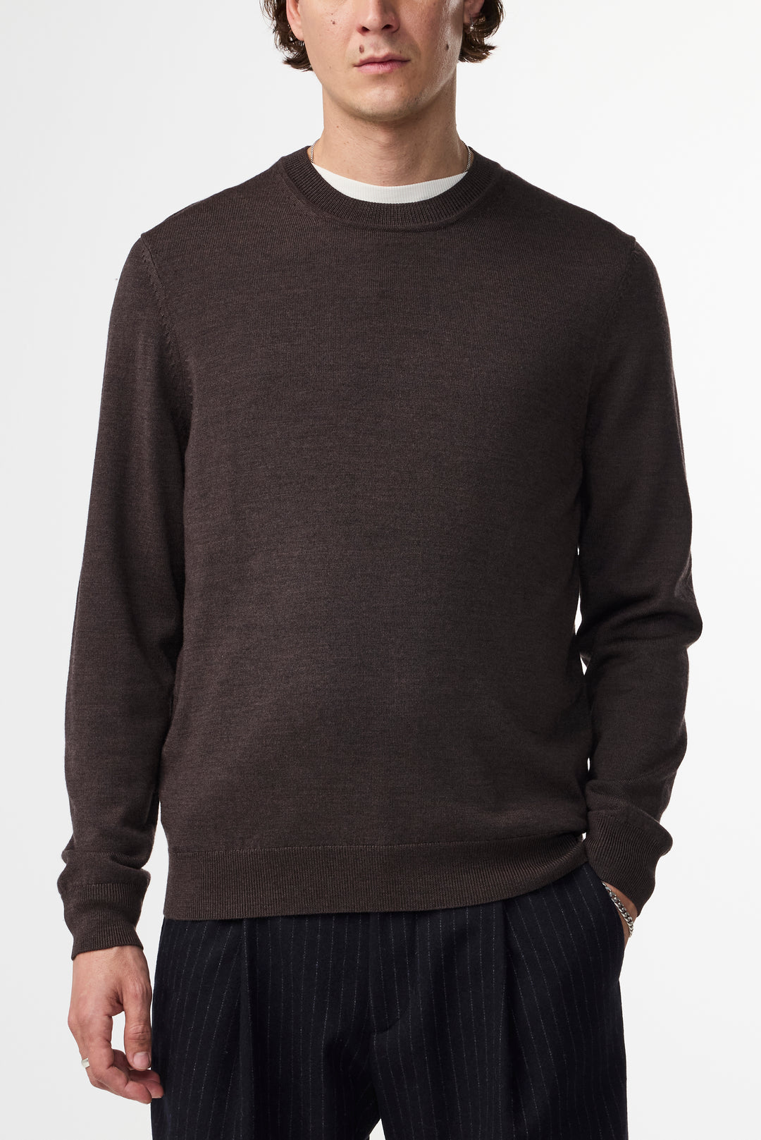 NN07 Ted 6605 Longsleeve Pullover in Demitasse | Buster McGee