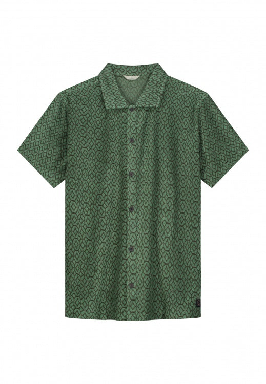 Soren Shortsleeve Toweling Shirt in Loden Frost | Buster McGee