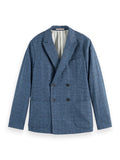 Double Breasted Check Blazer in Blue Check | Buster McGee