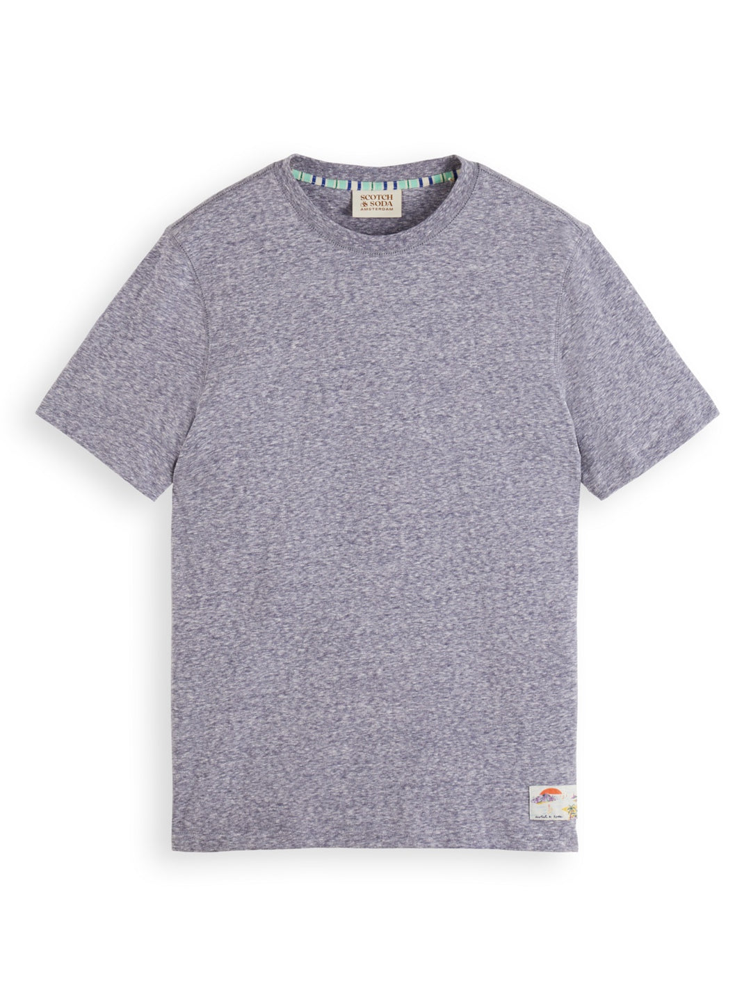 Scotch & Soda Melange Crewneck Tee Shirt in Navy Blue | Buster McGee