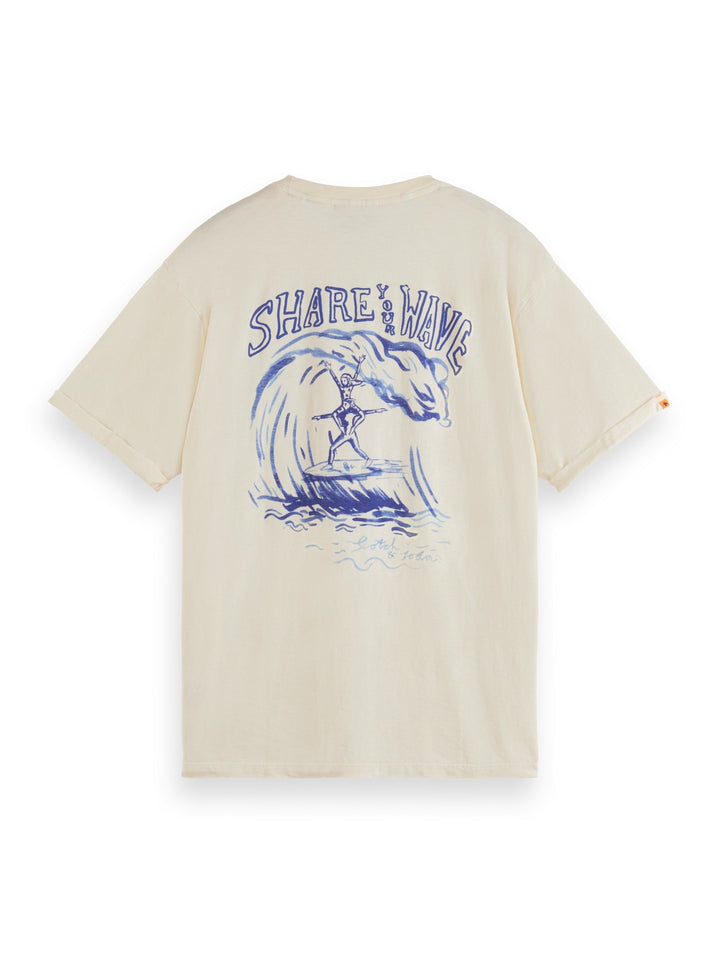 Scotch & Soda Front Back Artwork T-Shirt in Shell | Buster McGee