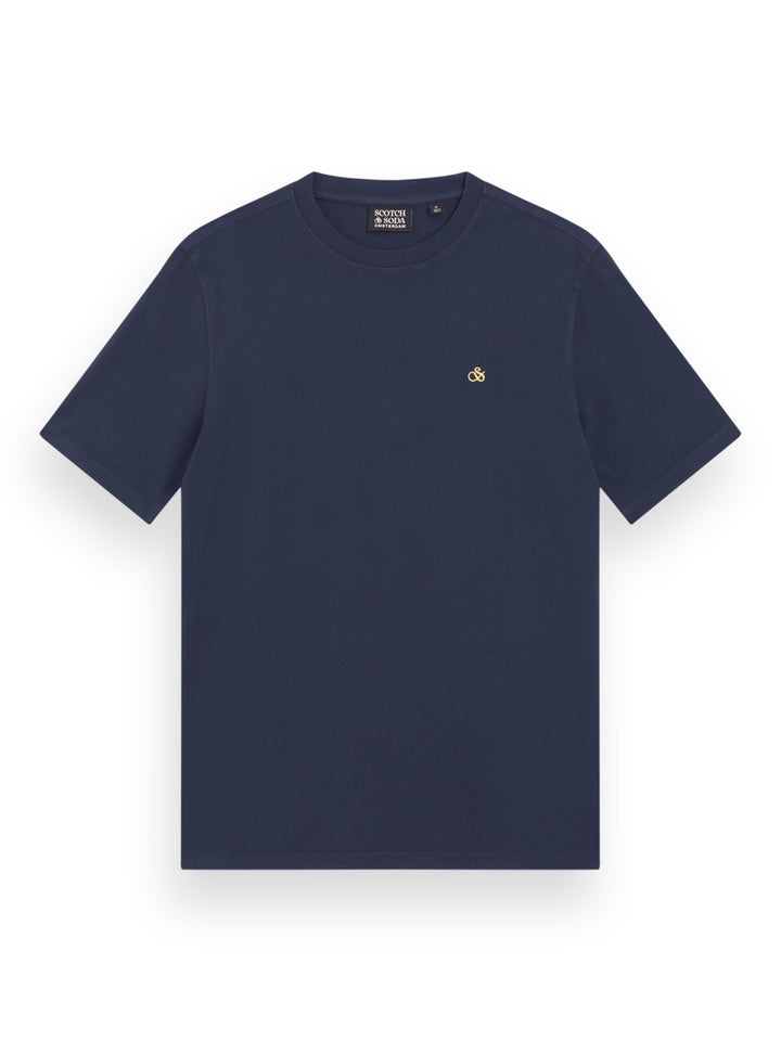 Garment Dyed Logo Crewneck Tee Shirt in Navy Blue | Buster McGee