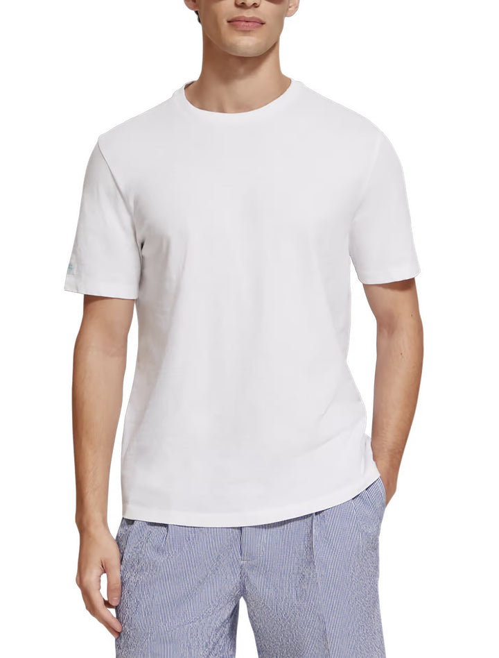 Scotch & Soda Cotton Linen Tee in White | Buster McGee 