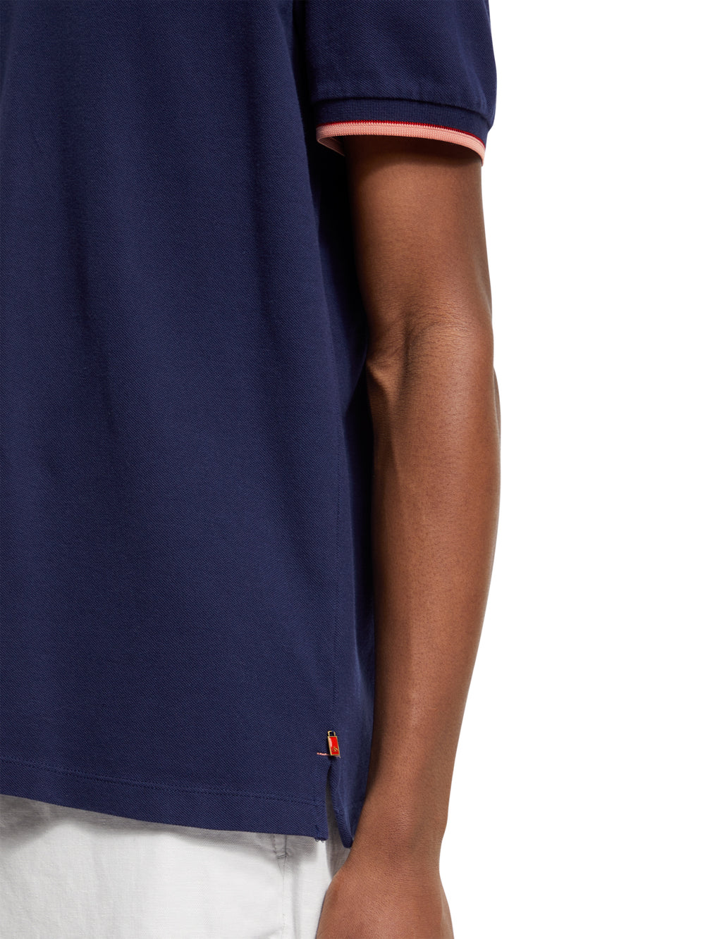 Cotton Tipping Polo Shirt in Navy Blue | Buster McGee