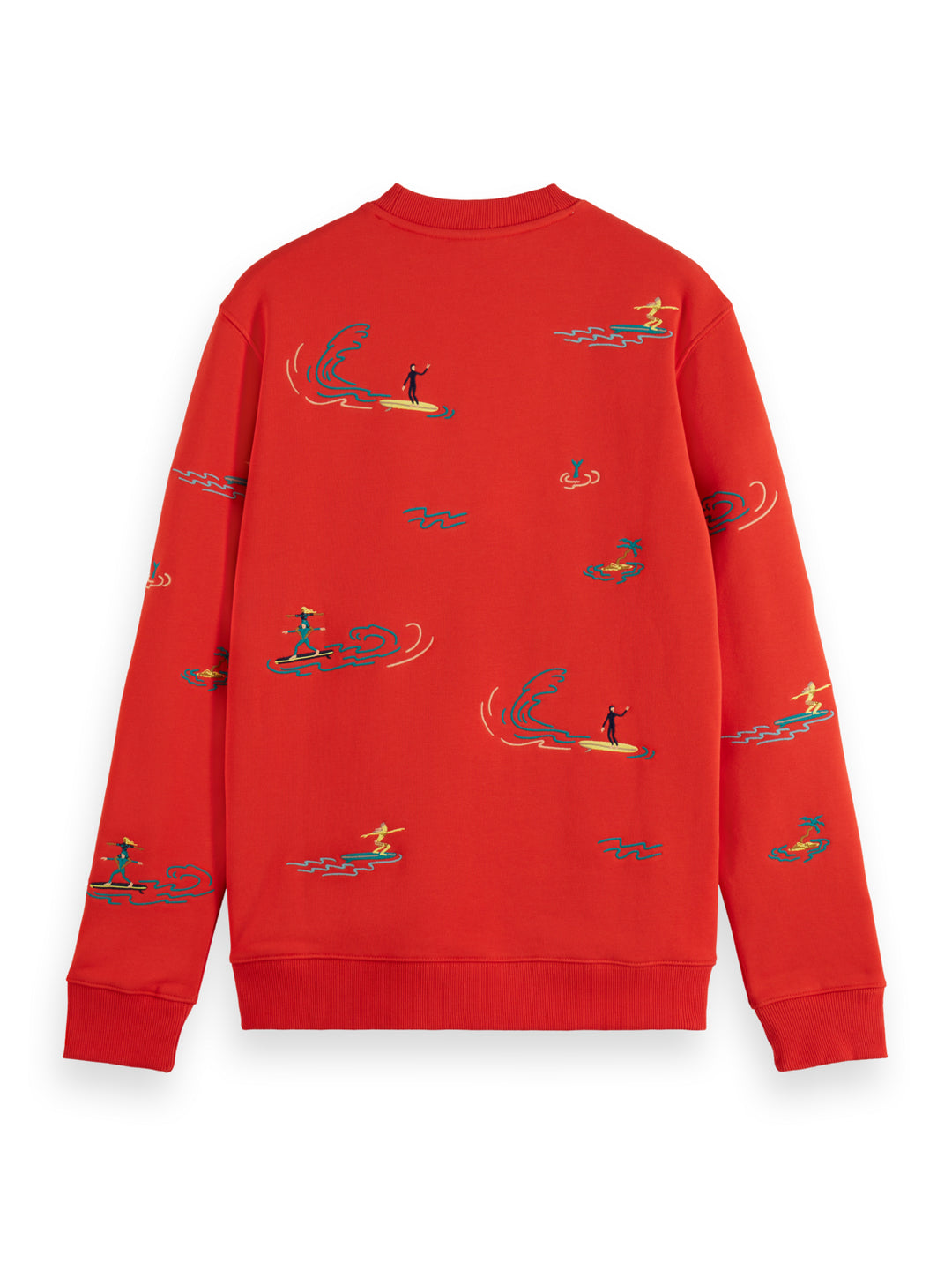 All Over Embroidery Crewneck Sweatshirt in Boat Red | Buster McGee