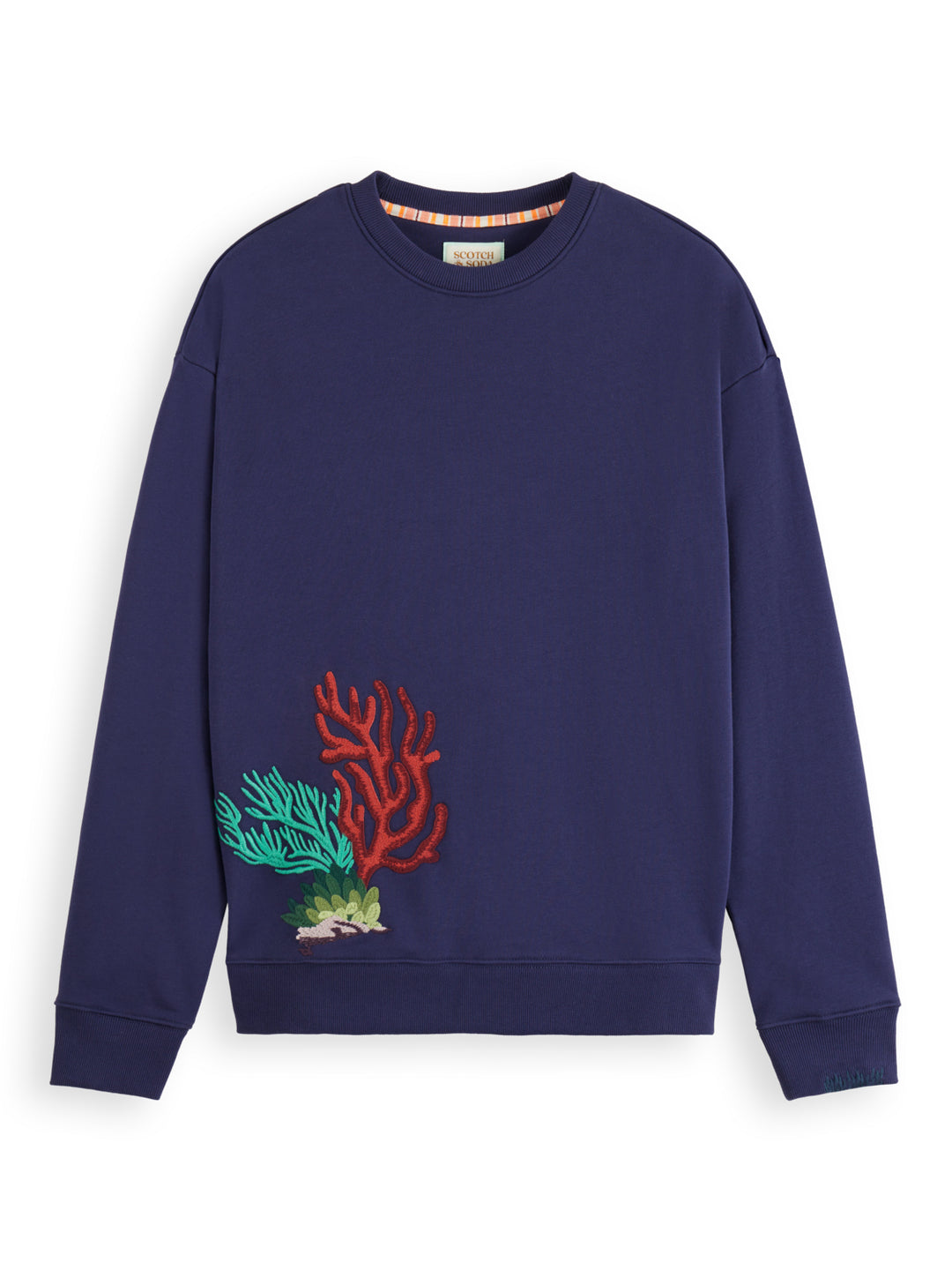 Coral Embroidered Sweatshirt in Navy Blue | Buster McGee