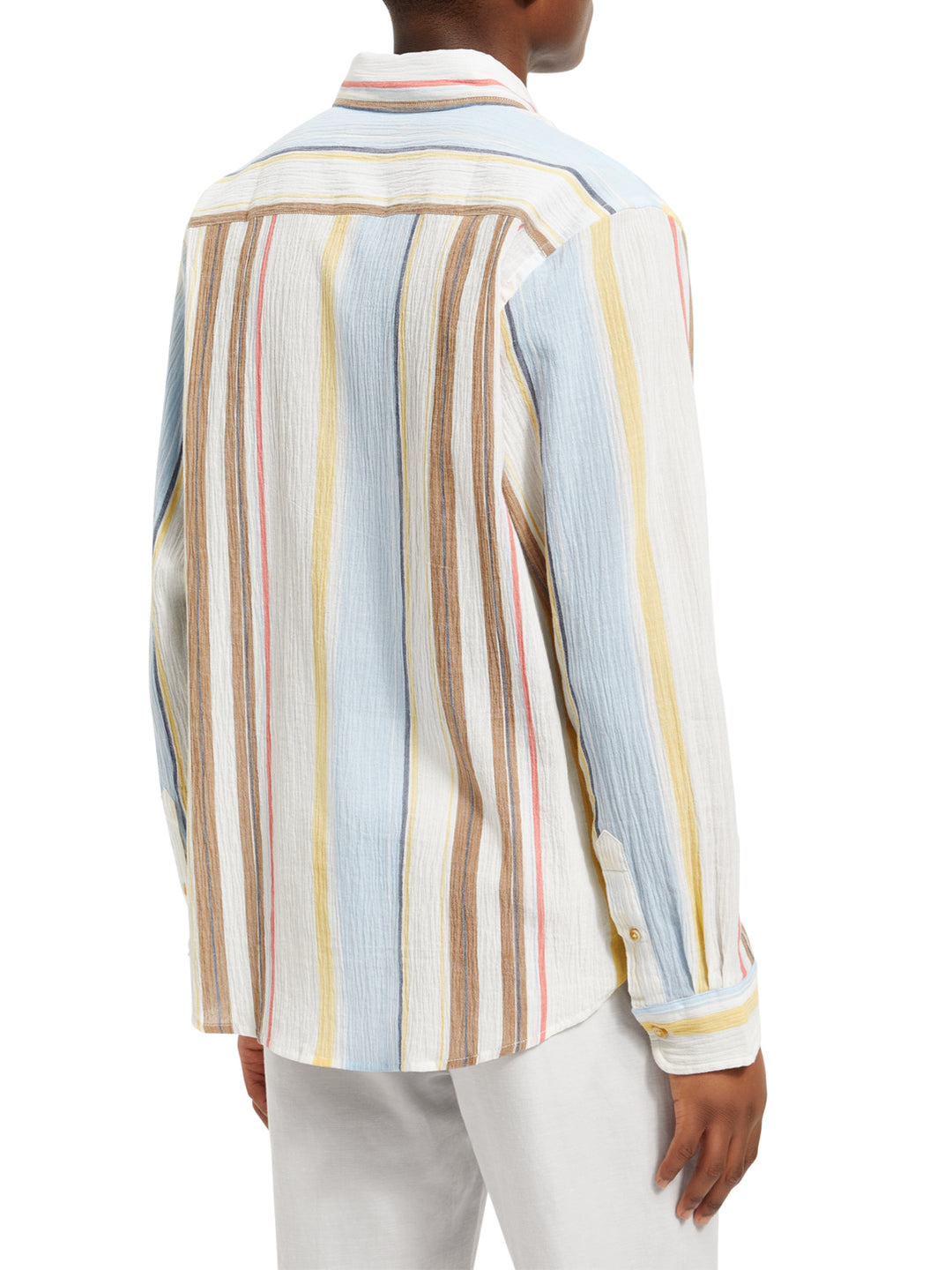 Crinkled Voile Striped Shirt in Multi Stripe | Buster McGee