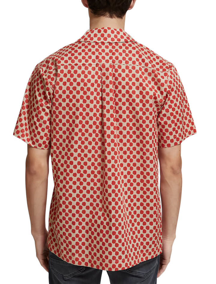 Printed Short Sleeved Shirt with Polka Red Boat | Buster McGee