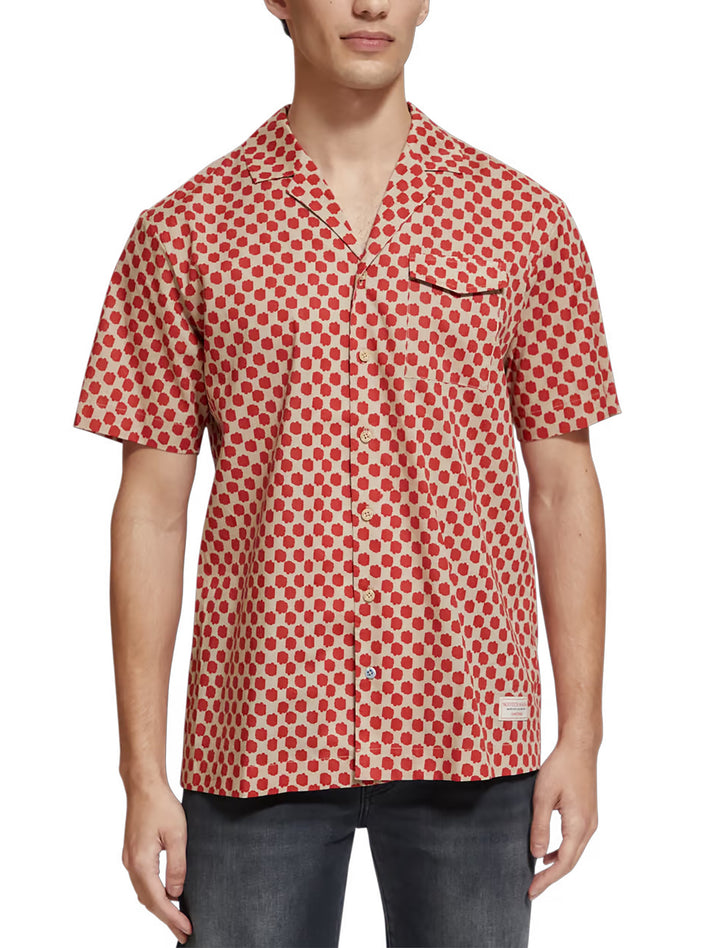 Printed Short Sleeved Shirt with Polka Red Boat | Buster McGee