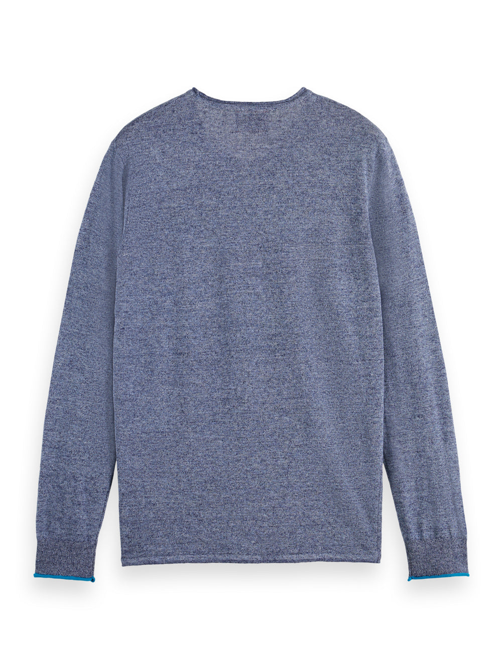 Linen Cotton Blend Crewneck Pullover in Navy Blue | Buster McGee