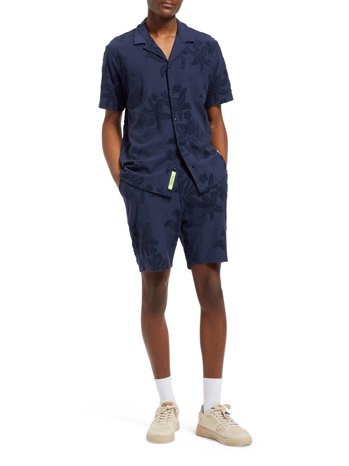 Scotch & Soda Jacquard Towelling Shorts in Navy Blue | Buster McGee