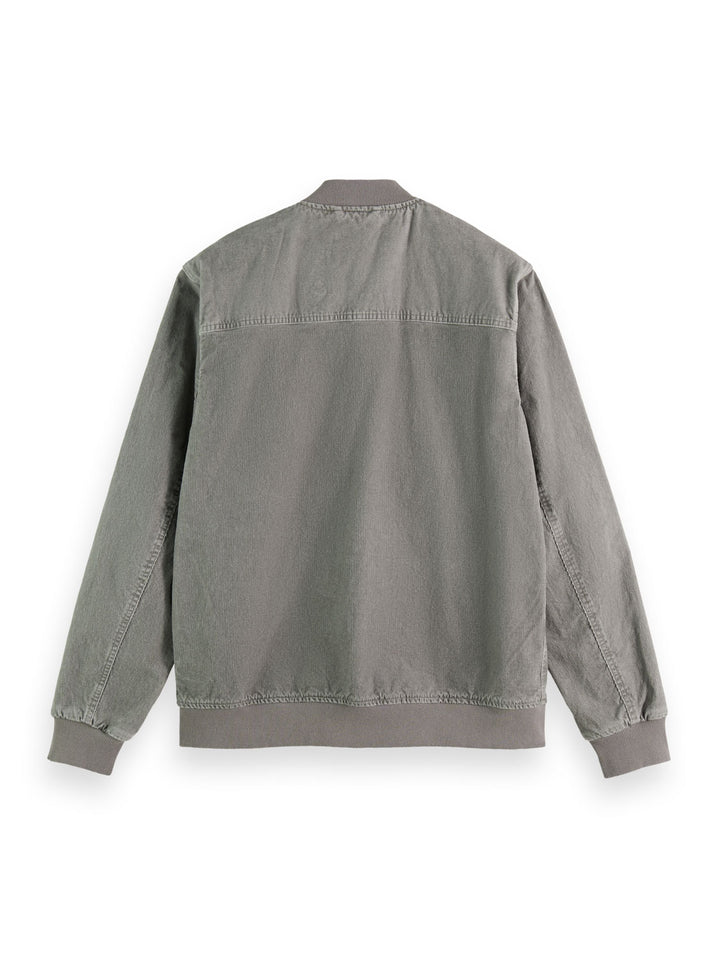 Washed Corduroy Bomber Jacket in Seal Grey | Buster McGee