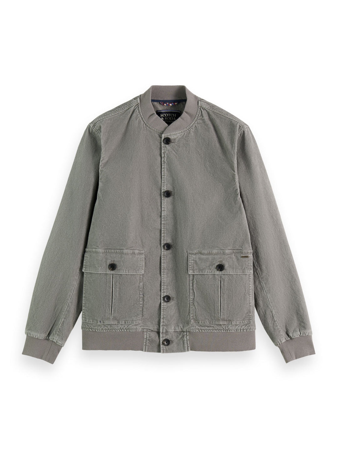 Washed Corduroy Bomber Jacket in Seal Grey | Buster McGee