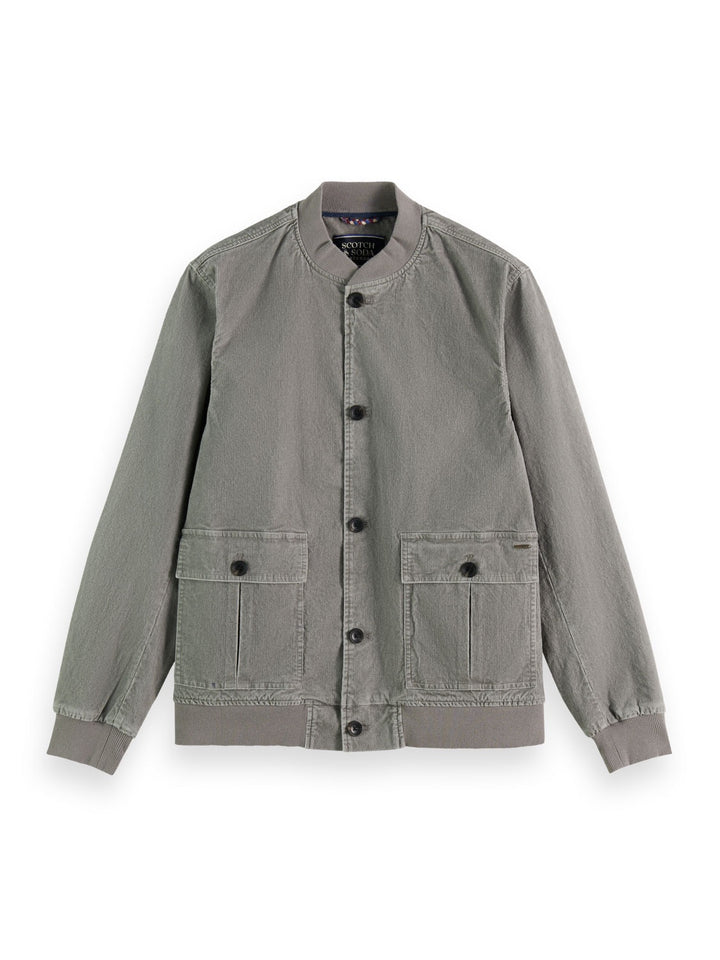 Washed Corduroy Bomber Jacket in Seal Grey | Buster McGee