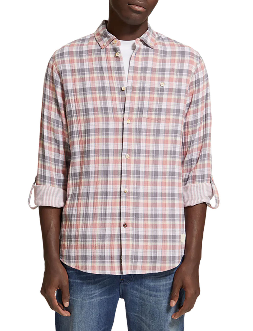Double-Faced Checked Shirt in Pink Check | Buster McGee