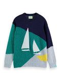 Melange Artwork Pullover With Boat Artwork | Buster McGee