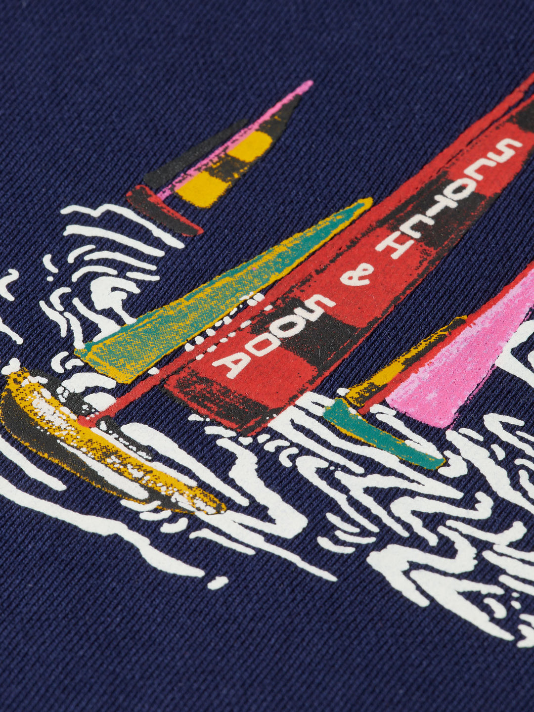 Boating Artwork Sweatshirt in Navy Blue AOP | Buster McGee