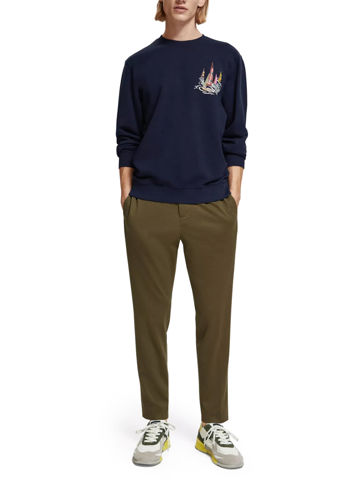 Boating Artwork Sweatshirt in Navy Blue AOP | Buster McGee