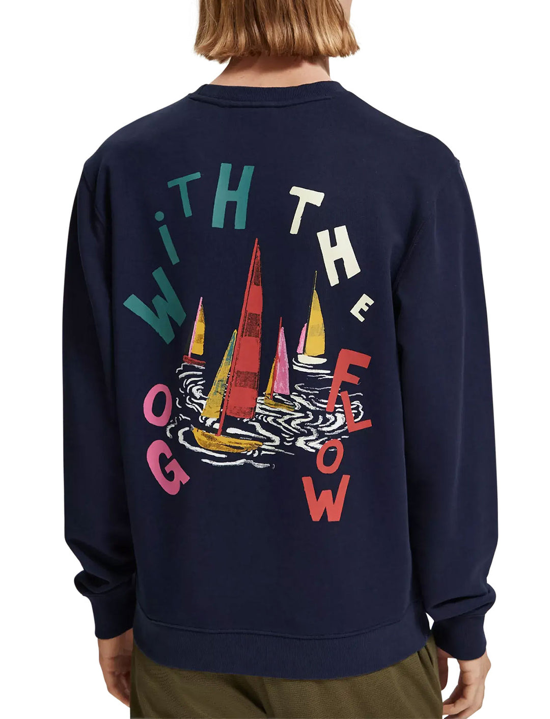 Boating Artwork Sweatshirt in Navy Blue AOP | Buster McGee