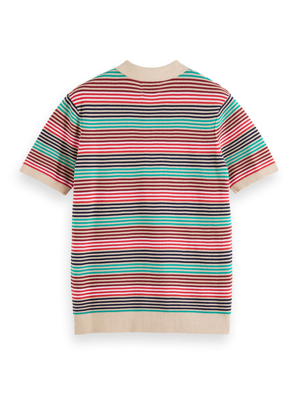 Structured Striped Knitted Polo in Multi Stripe | Buster McGee