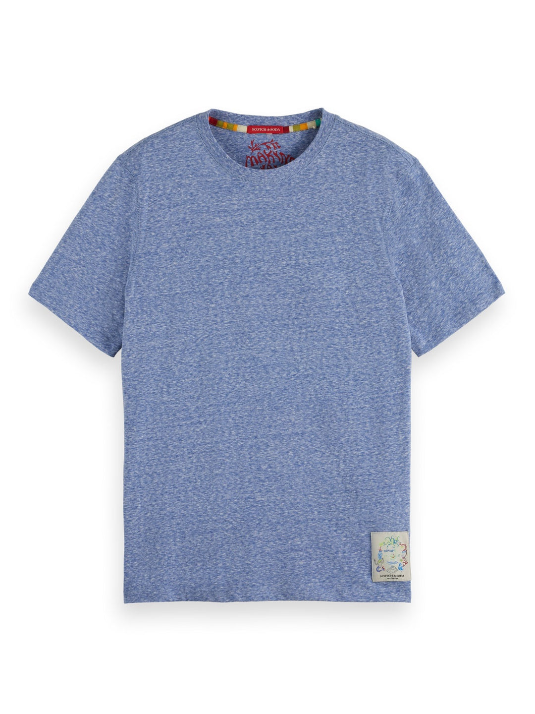 Regular Fit Melange T-Shirt in Boat Blue Melange | Buster McGee