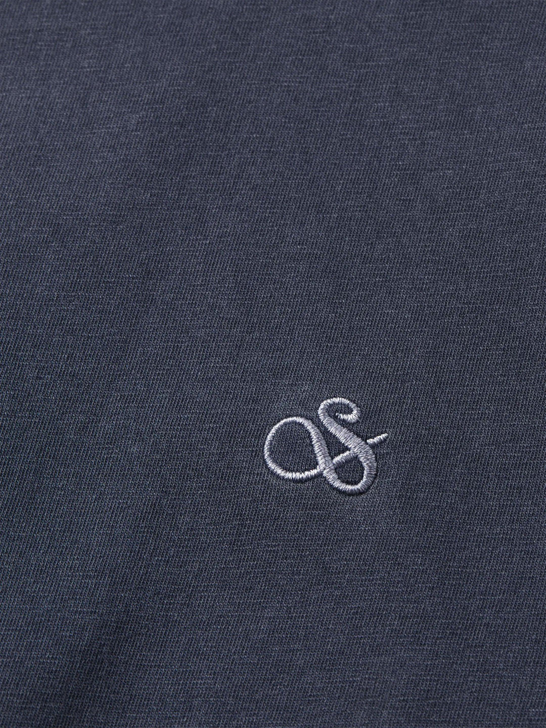 Garment Dye Crewneck Tee with Logo in Ink Blue | Buster McGee