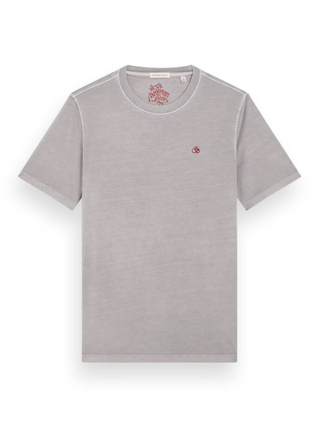 Garment Dye Crewneck Tee with Logo in Seal Grey | Buster McGee