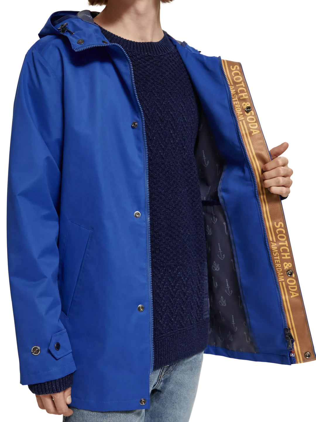 Scotch & Soda - Technical Raincoat in Boat Blue | Buster McGee