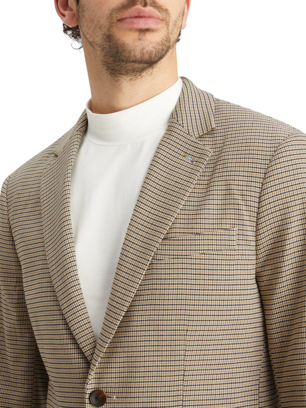 Single Breasted Yarn-Dyed Blazer in Antra Mini Check | Buster McGee