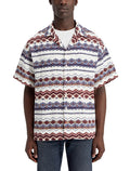 Structured Printed Shirt in Red Blue Multi | Buster McGee