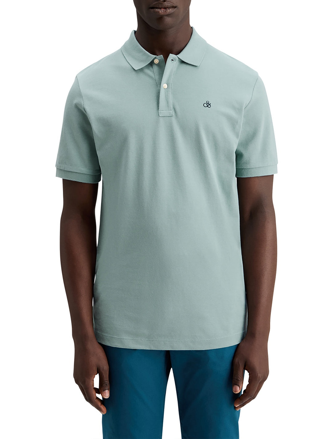 Scotch & Soda Organic Cotton Pique Polo in Bay Blue | Buster McGee