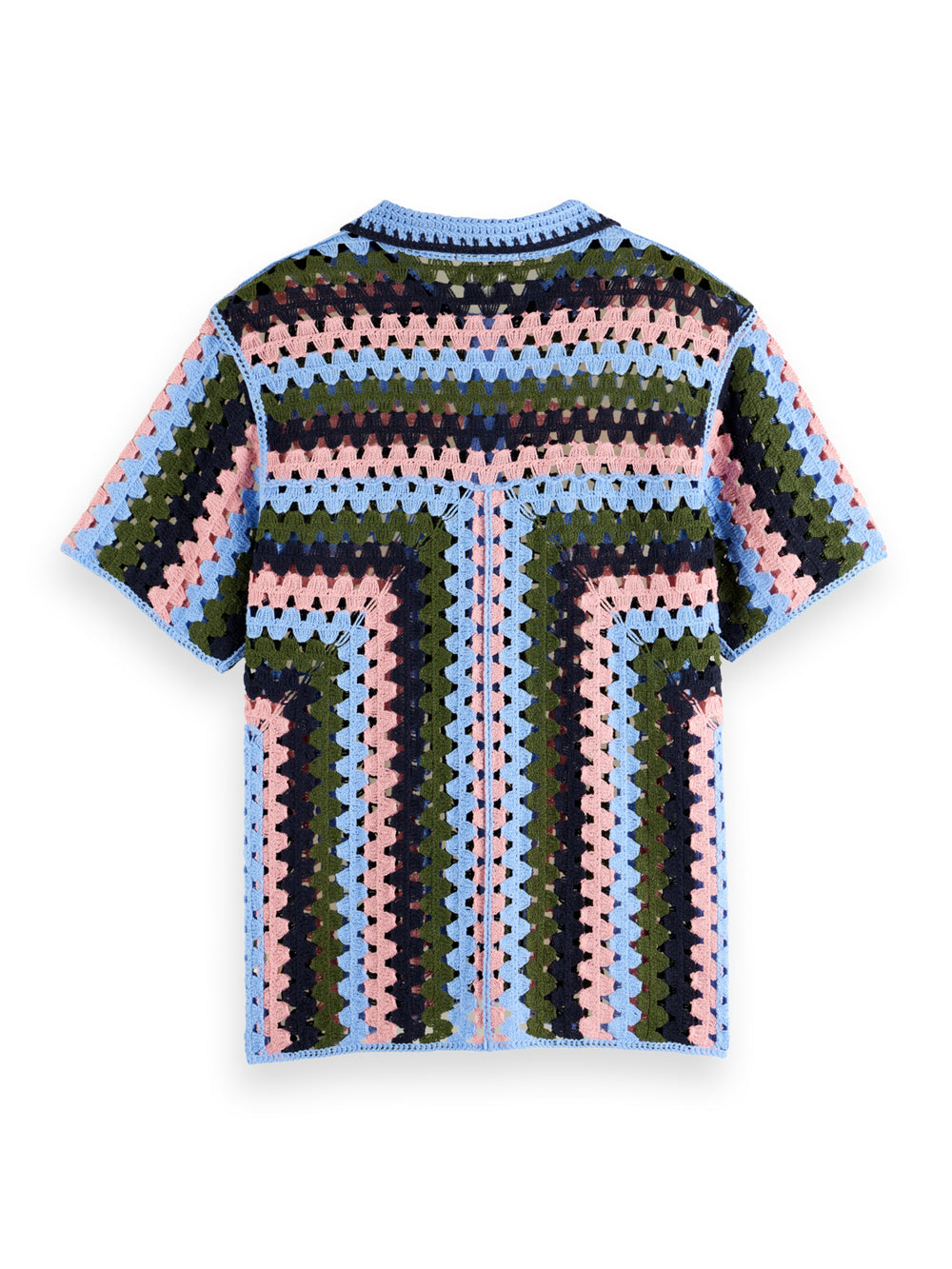 Crochet Knitted SS Polo in Multi Stripe | Buster McGee Daylesford