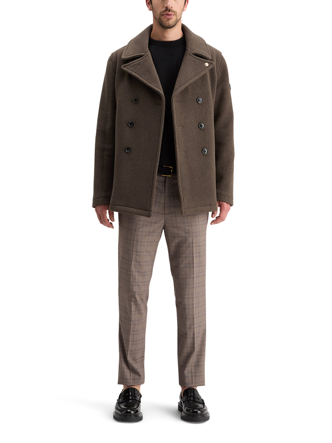 Scotch & Soda Wool Blend Peacoat in Coffee | Buster McGee