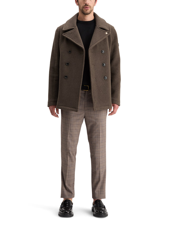 Scotch & Soda Wool Blend Peacoat in Coffee | Buster McGee