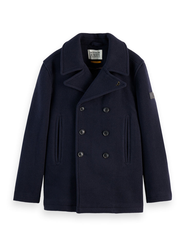 Wool Blend Peacoat in Night | Buster McGee