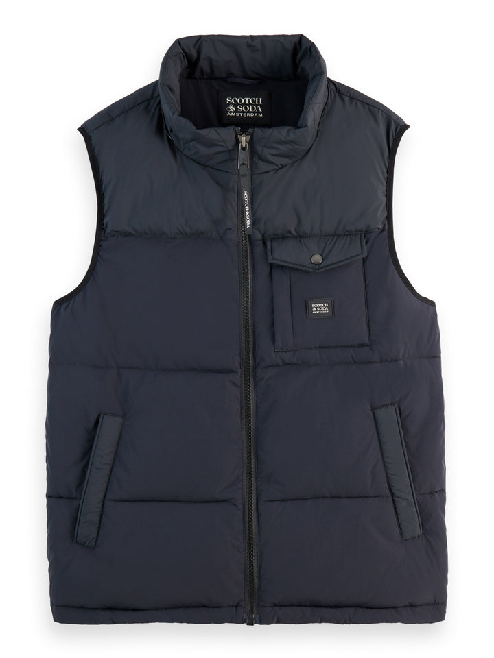 Quilted Hooded Vest in Black | Buster McGee