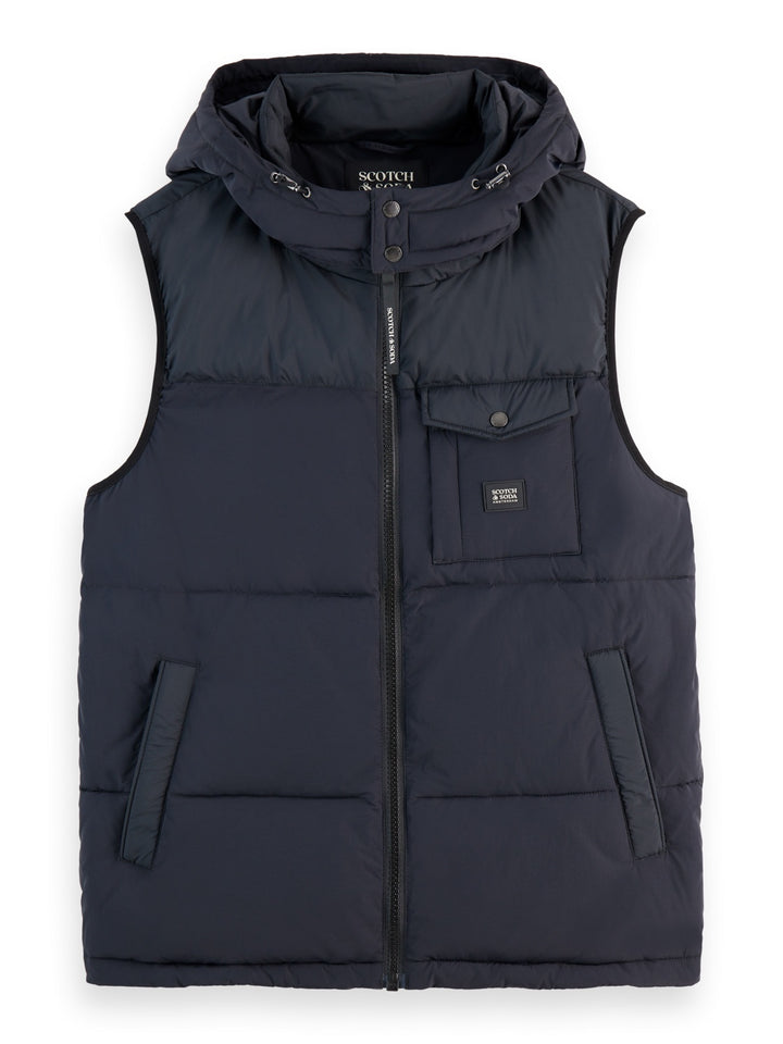 Quilted Hooded Vest in Black | Buster McGee