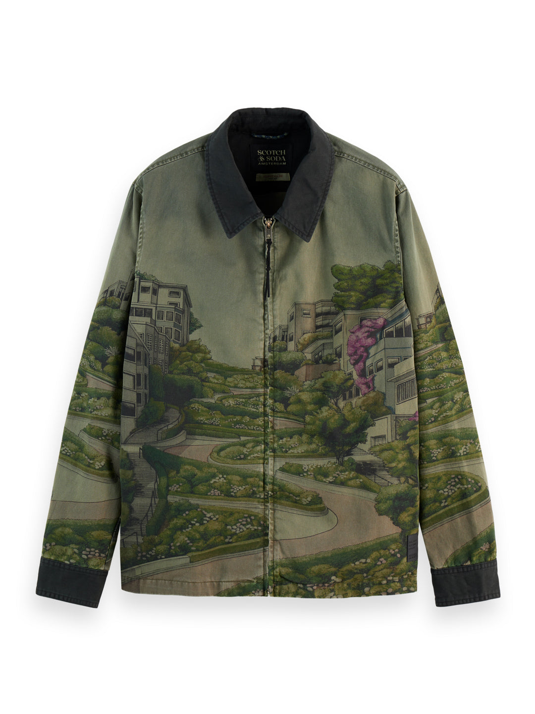 Twill Coach Jacket with Lombard Street Scenery | Buster McGee