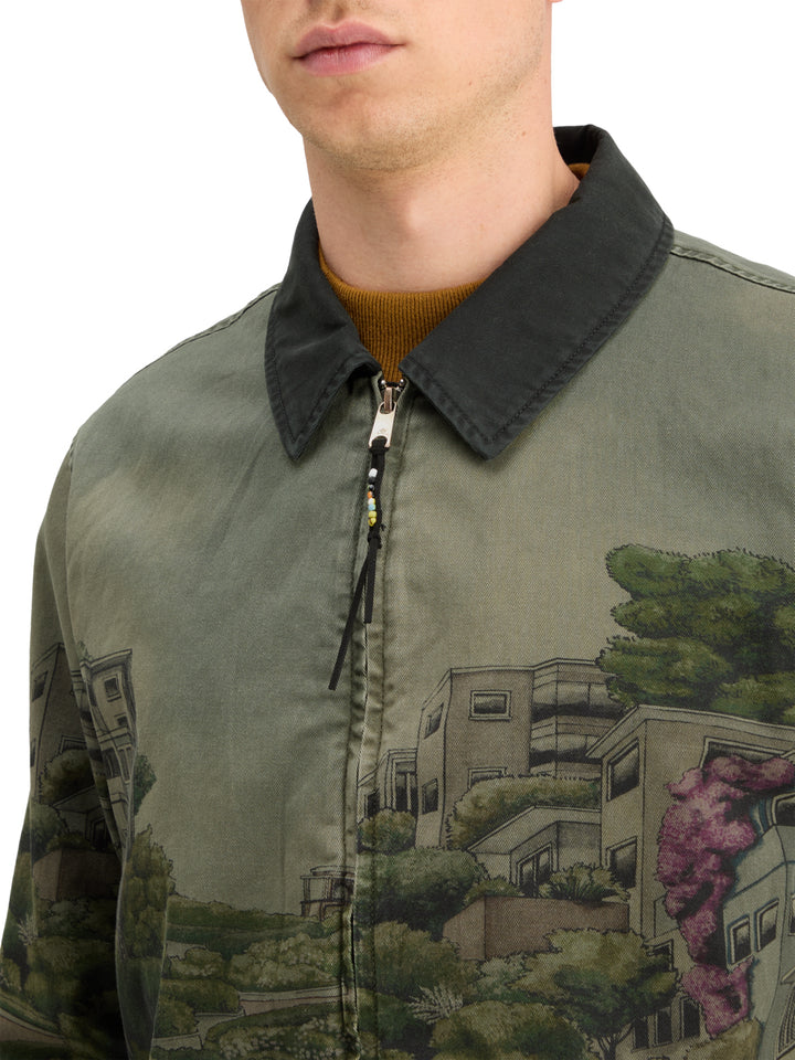 Twill Coach Jacket with Lombard Street Scenery | Buster McGee