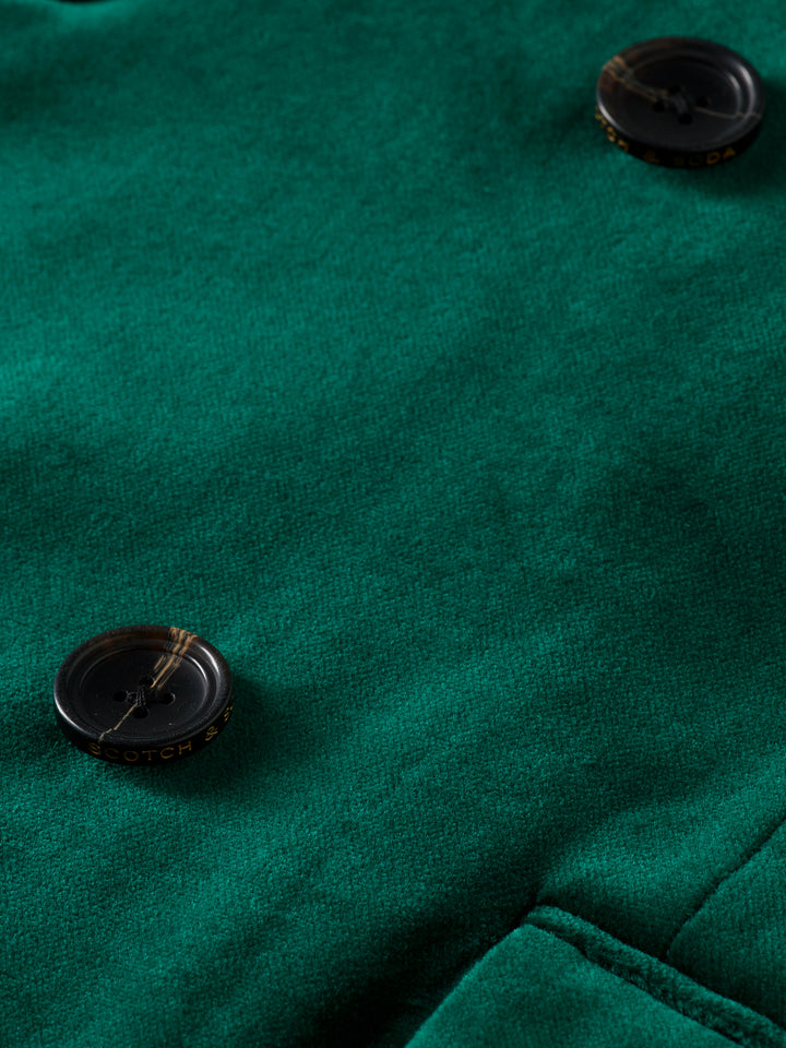 Scotch & Soda Double Breasted Velvet Blazer in Green | Buster McGee