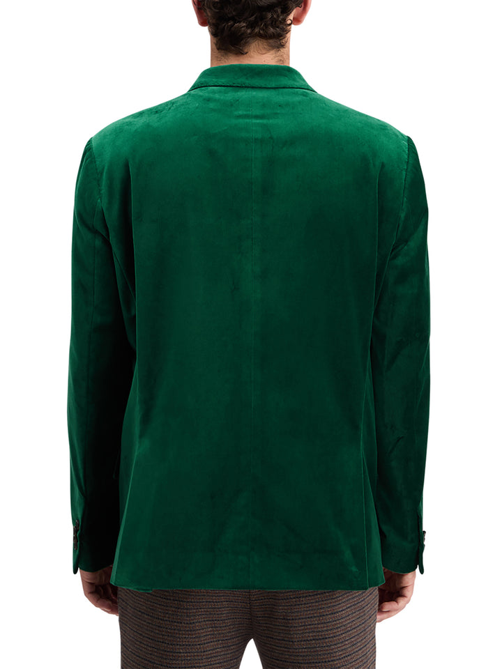 Scotch & Soda Double Breasted Velvet Blazer in Green | Buster McGee