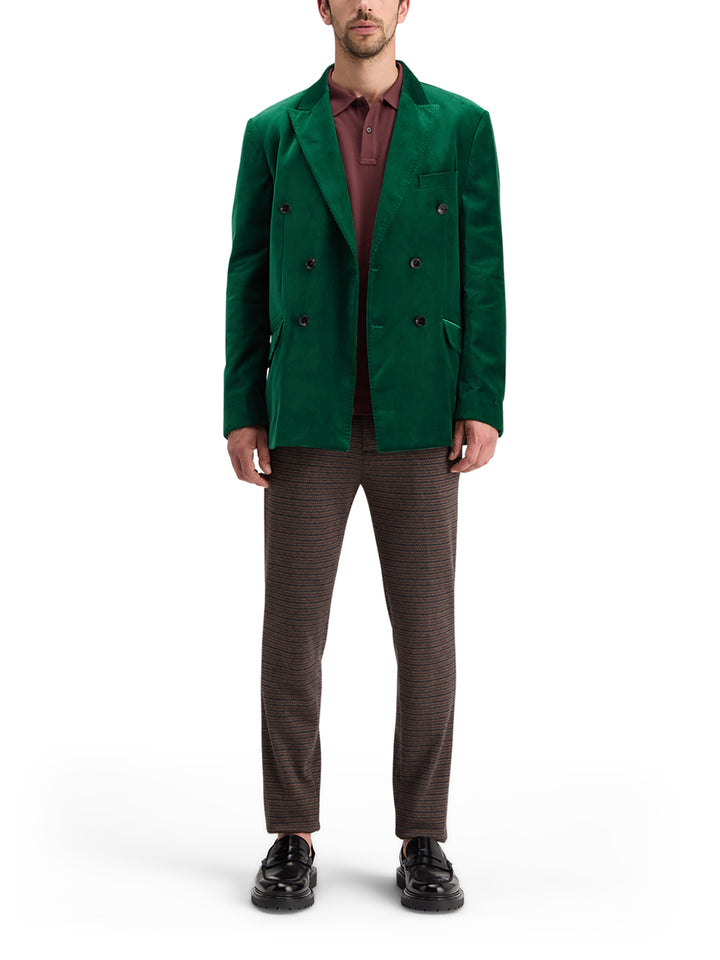 Scotch & Soda Double Breasted Velvet Blazer in Green | Buster McGee