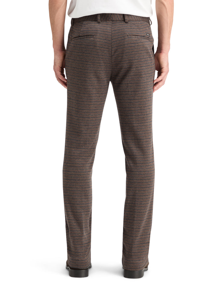 Scotch & Soda Mott Knitted Slim Fit Chino in Night Brown Mini Check