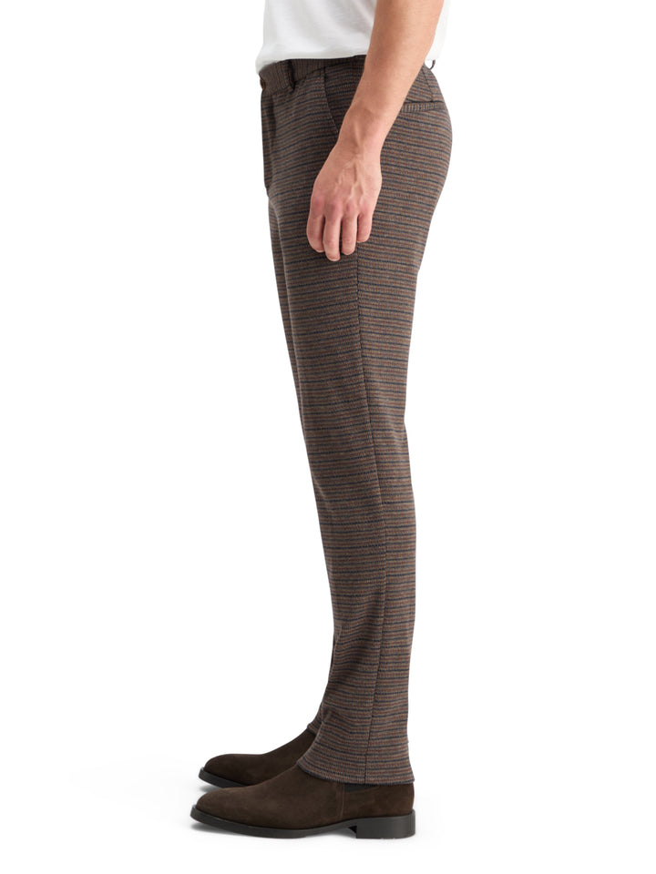 Scotch & Soda Mott Knitted Slim Fit Chino in Night Brown Mini Check