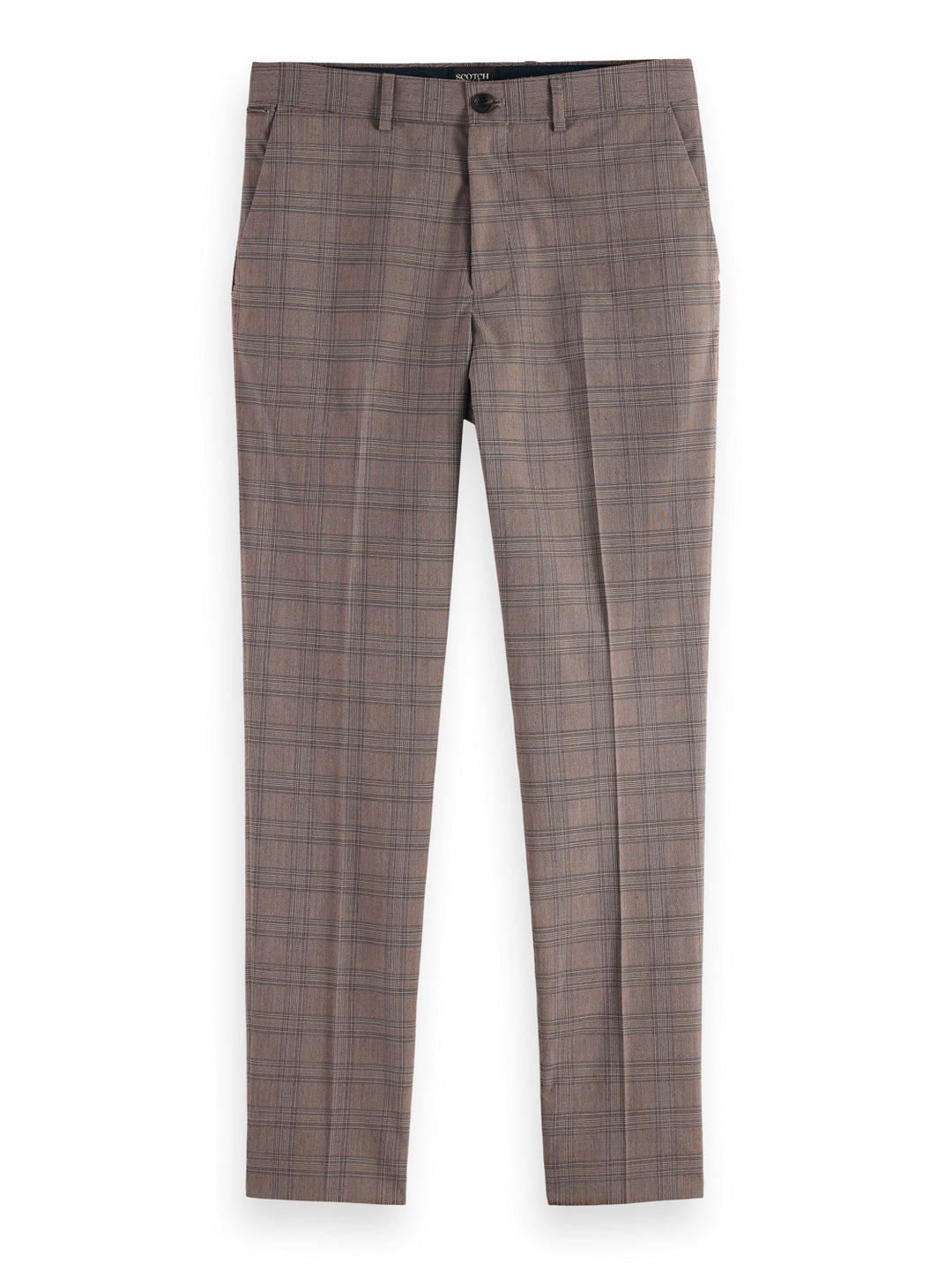 Scotch & Soda Tapered Yarn-Dyed Chino in Brown Ecru Check | Buster McGee