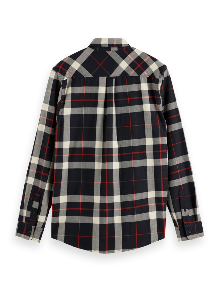 Scotch & Soda Herringbone Check Shirt in Black Check | Buster McGee