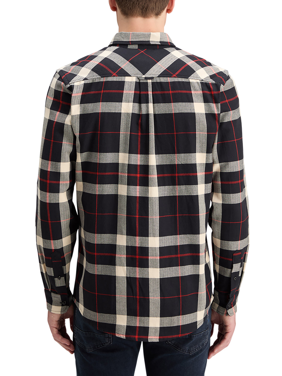 Scotch & Soda Herringbone Check Shirt in Black Check | Buster McGee