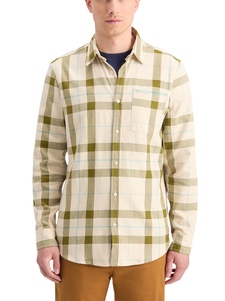 Scotch & Soda Herringbone Check Shirt in Beige Check | Buster McGee